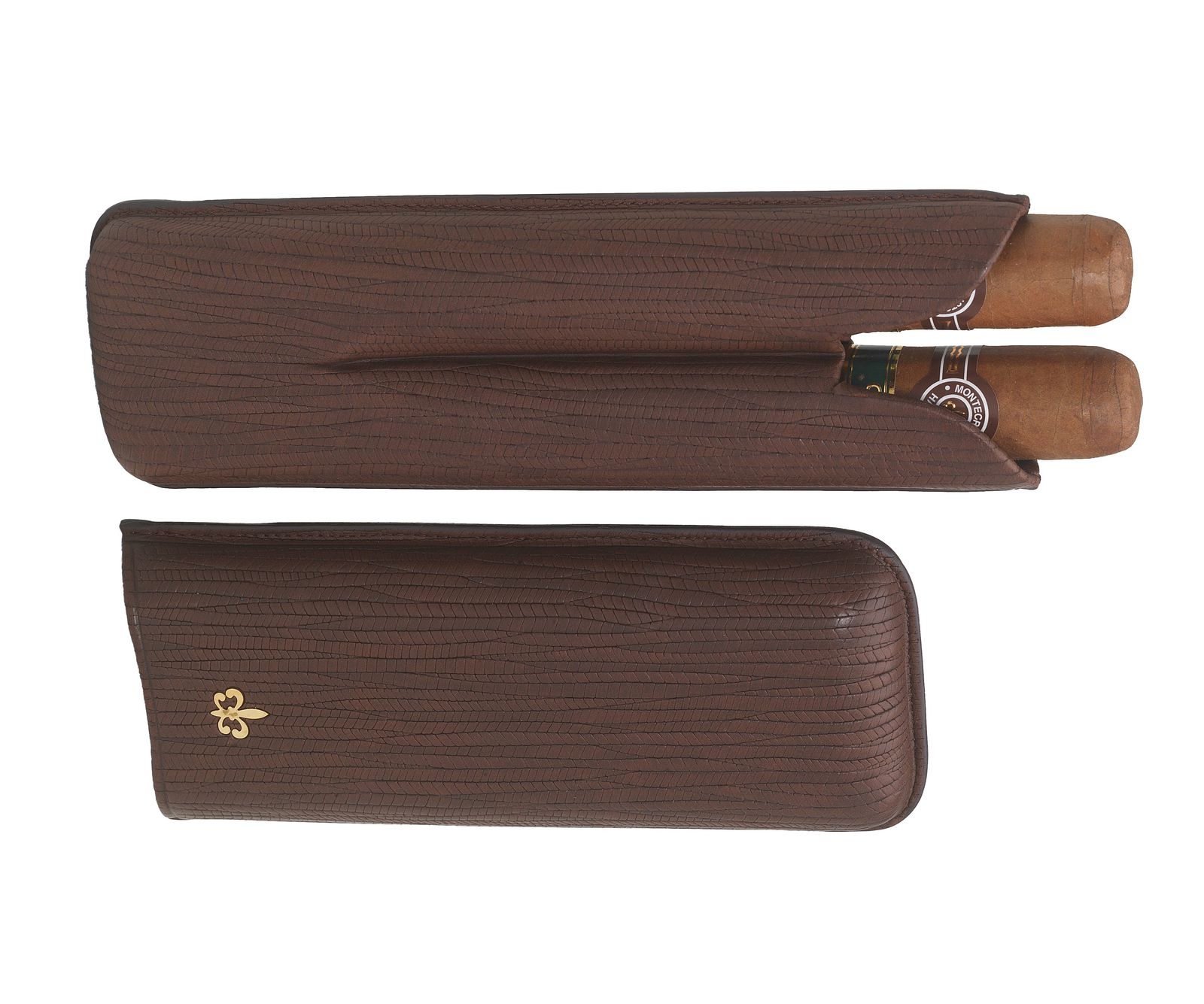 Montecristo Open Leather Cigar Case with 2 Open Eagle Cigars - Image 1