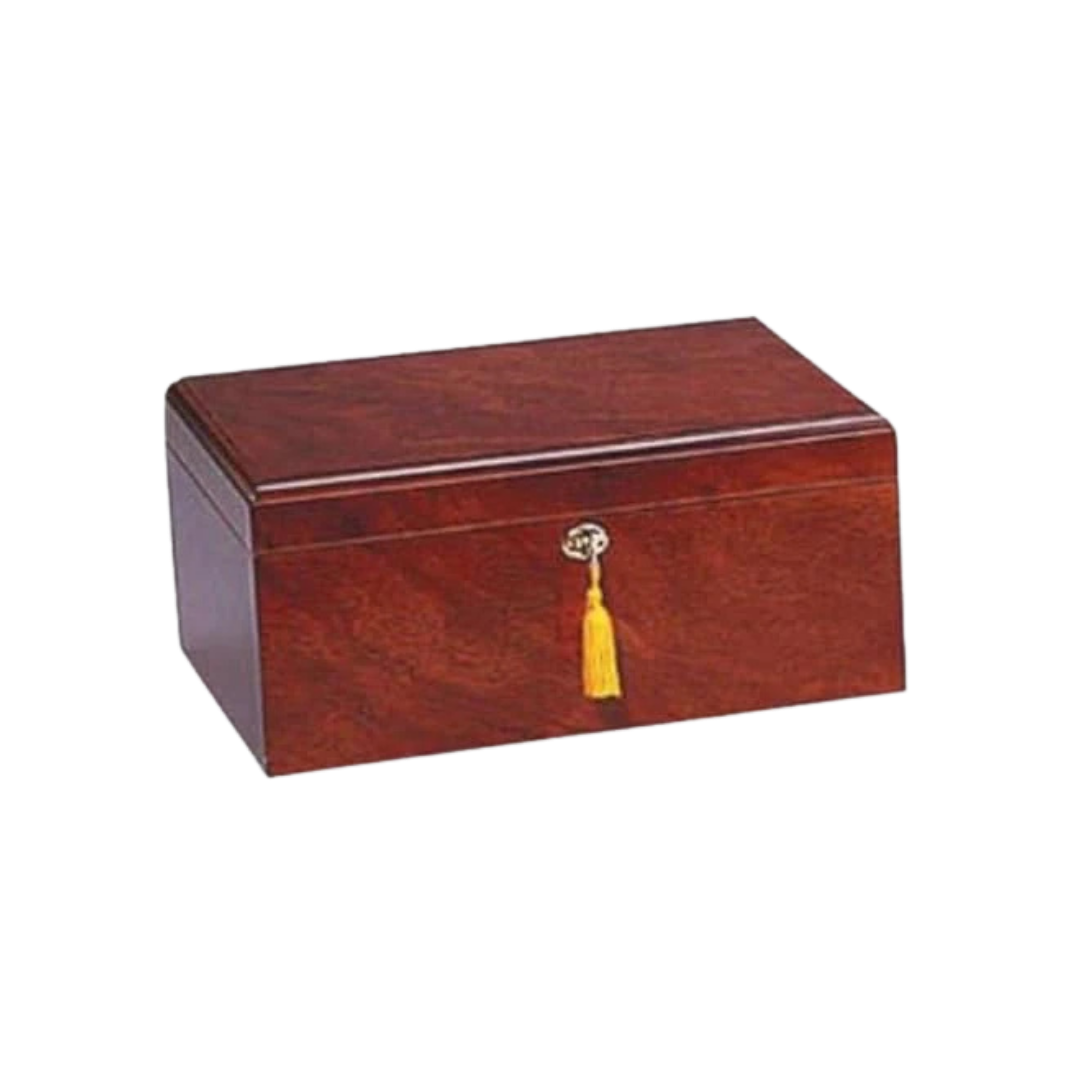RJ Humidor Supreme Milano Desktop Humidor (Rosewood; Spanish Cedar Tray w/ Divider; holds 75‑100 cigars)
