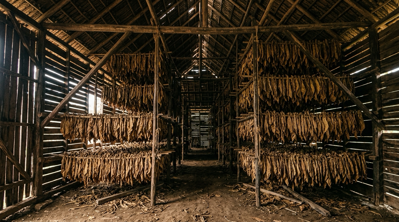 Inside a curing house