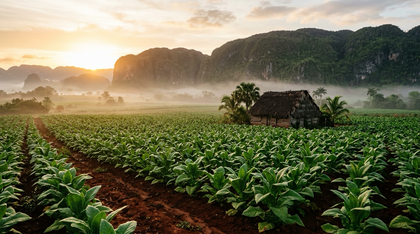 Dawn over a tobacco field in the Vuelta Abajo